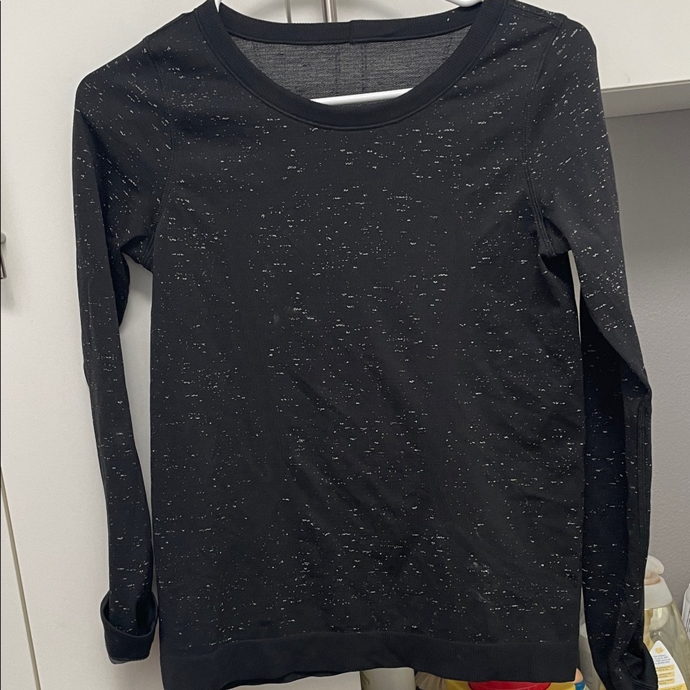 Lululemon Black Speckled Long-Sleeve Women's Top